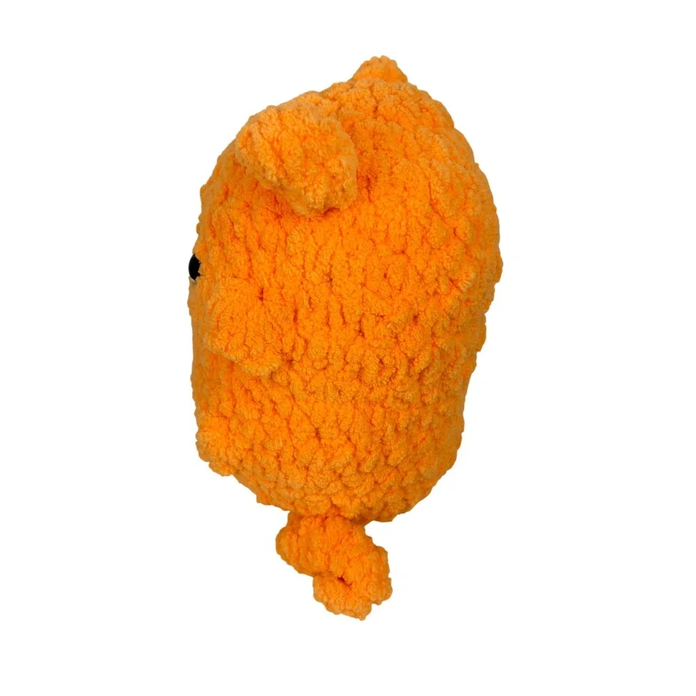 Handmade Crochet Orange Monster‎ Cat Plush Amigurumi Soft Chenille Toy 7.5 Inch